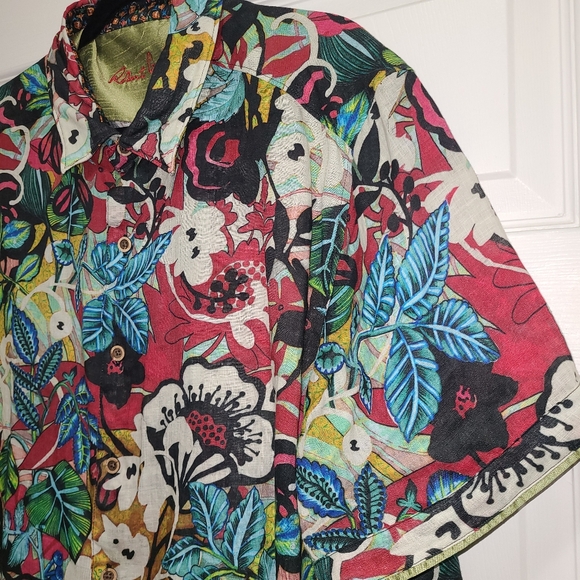 Robert Graham Havana Classic Fit Button-Down Shirt 3XL LINEN TROPICAL - Picture 4 of 12